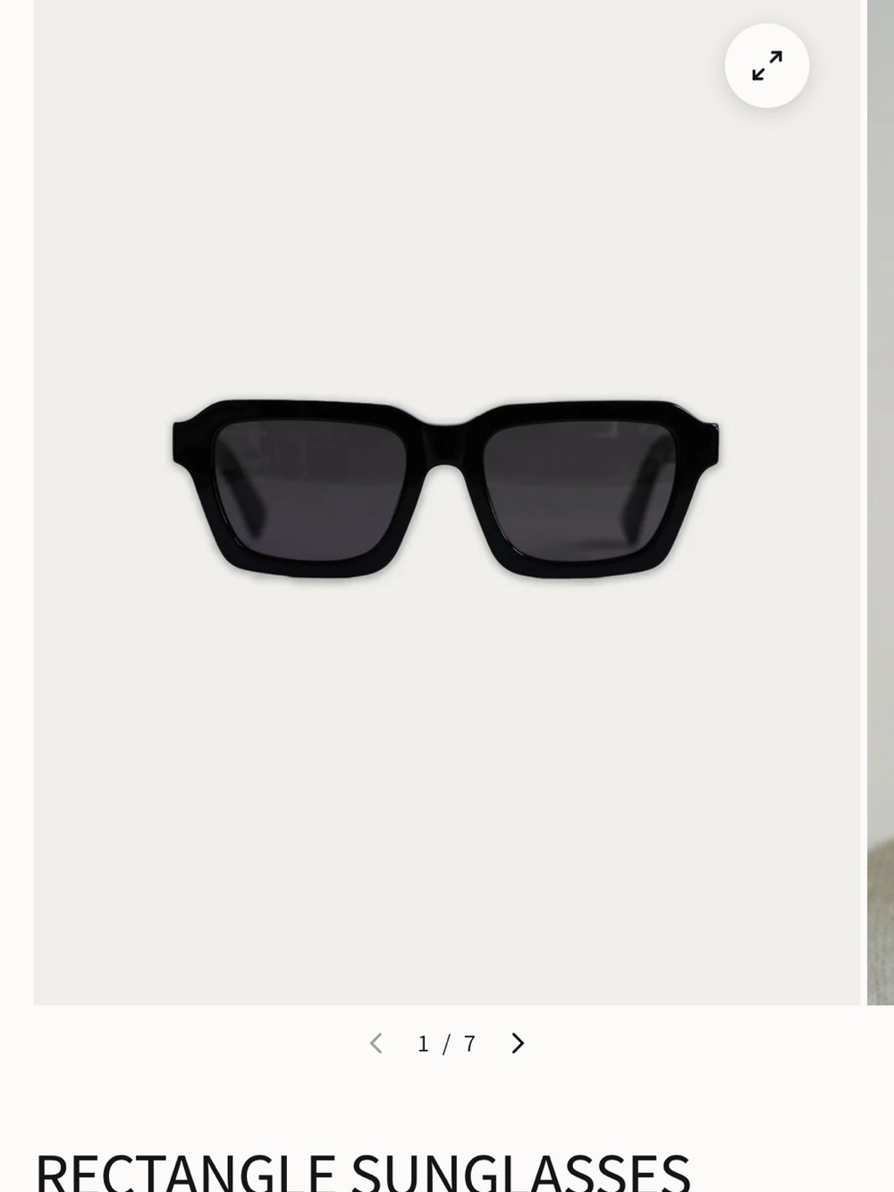 Men's Black Rectangle Sunglasses